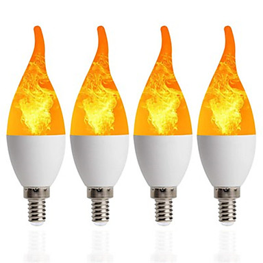 E14/E27 Warm White Flicker Fire Flame Bulb Candle Light Lamp Xmas Home Decor 