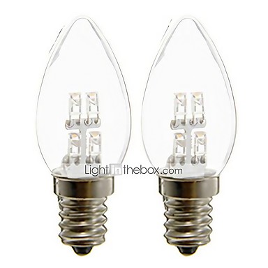 Lights Bulbs Connector : E12, Light Source Color : White-AC 180-240V 1pc 1.5 W LED Candle Lights 30 lm E12 1 LED Beads Decorative 180-240 V/RoHS