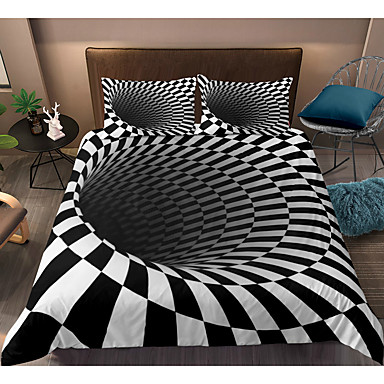 Monochrome Vortex 3D Printing Duvet Quilt Doona Covers Pillow Case Bedding Sets 