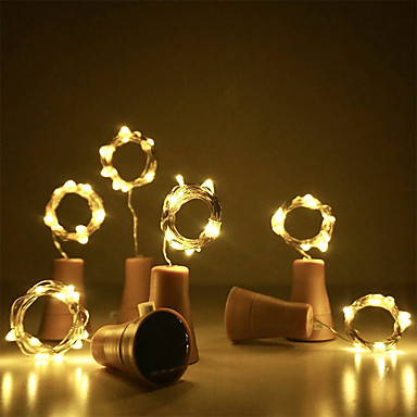 2x Copper Wire Fairy Cork Light Chain Home Garden Lighting Fans String Light 
