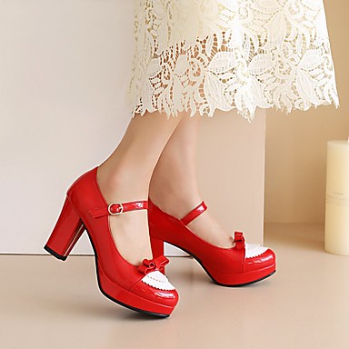 Classic Girls Pu High Heel Shoes Bowknot Dress Shoes  Dance High Heel Shoes