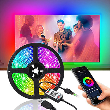 4x USB LED Strip Lights TV Back Light 5050 RGB Colour Changing with 24Key Remote 