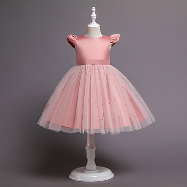 Kids Girls' Dress Solid Colored Swing Dress Knee-length Dress Birthday Bow  Sleeveless Cute Dress 1-5 Years Summer Pink 8795751 2023 – $