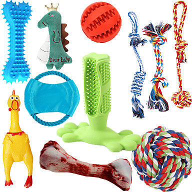 13 Pack Dog Rope Toys Tug of War Dog Toy Bundle Toothbrush iq Treat Ball Squeaky Rubber Bone Durable Dog Chew Toys for Small Dogs Pet Toys Puppy Toys Dog Chew Toys for Puppies Teething 