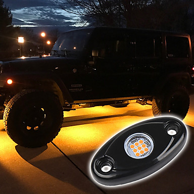 10x Amber LED Rock Lights for JEEP Truck ATV 4x4 Under Body Trail Rig Fog Lights 