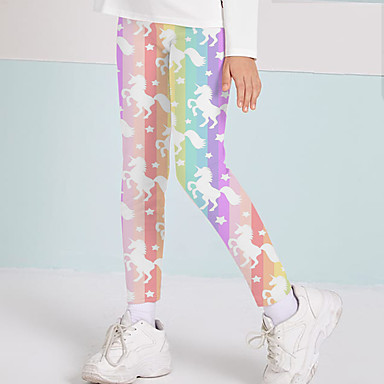 Kids Girls' Leggings Rainbow Rainbow 