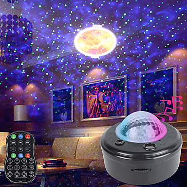 Music Night Light Projector Lamp With Remote Control 360° Rotation For Kids Gift 