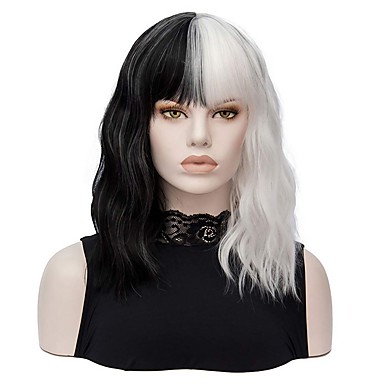 white wavy bob wig