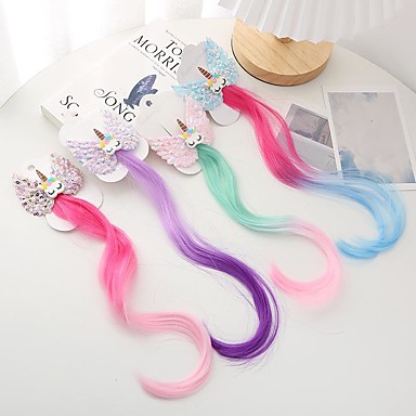 Fairy or Princess Hair Extension Clips Colorful Unicorn Mermaid