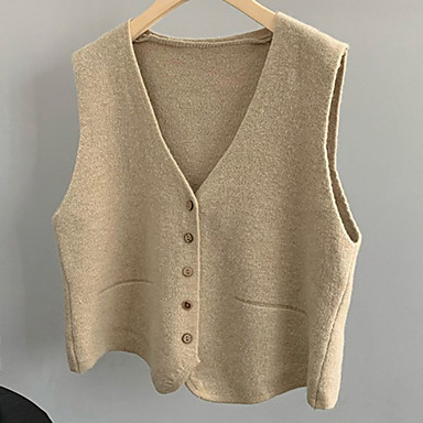 khaki sleeveless cardigan