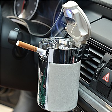 Portable Car LED Light Ashtray with Lid Travel Auto Smokeless Stand Cup Holder 