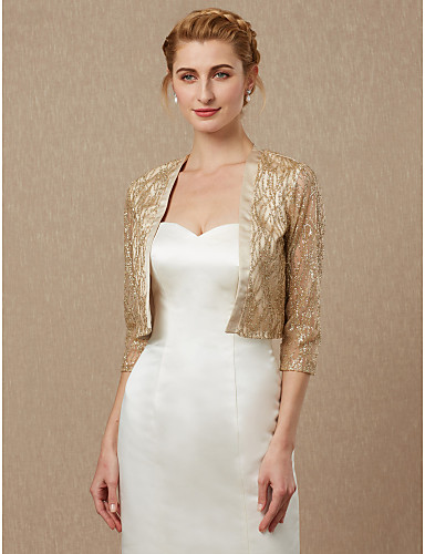 3/4 Length Sleeve Shrugs Sequined 