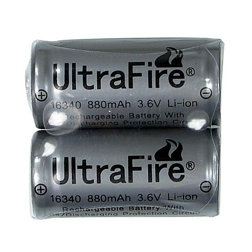 Ultrafire 3.6V 880mAh LC 16340 охраняемых CR123A батареи 2-Pack