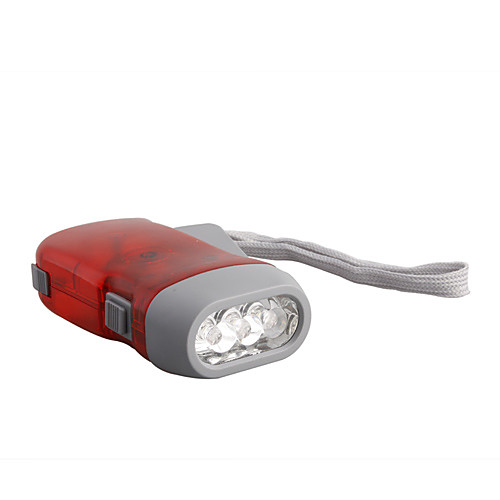 Безбатарейный фонарик с 3 светодиодами (красный)