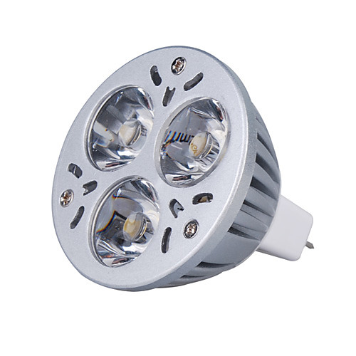 MR16 3Вт 3000-3500к LED круглая лампочка с тёплым белым светом (12В)
