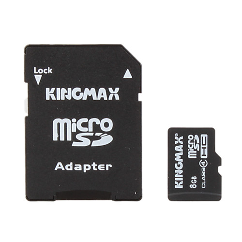 Kingmax 8GB Micro SD / TF карта памяти SDHC и MicroSD адаптер (класс 4)