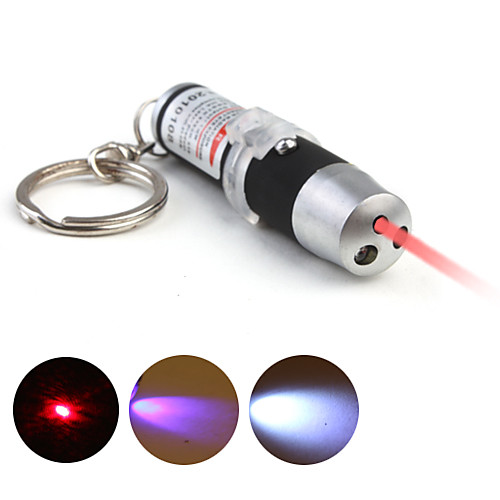 3-в-1 ультрафиолетовый фонарик  лазерная указка  LED брелок (черный)