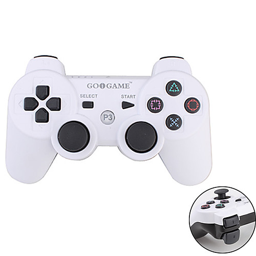 Беспроводной двухтоновый геймпад GOiGAME DualShock 3 для PS3 (черно-белый)