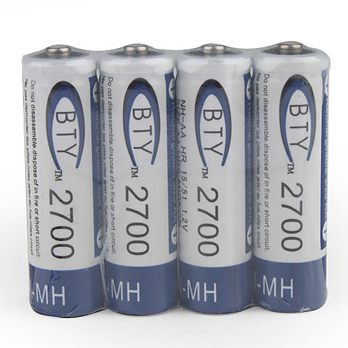 1.2v 2700mah перезаряжаемые AA Ni-MH аккумуляторов