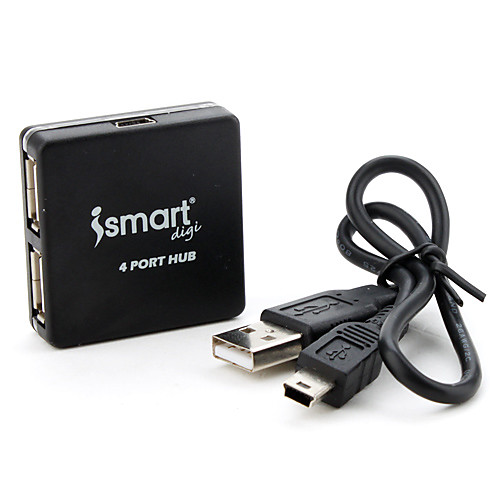 4-портовый USB-концентратор ismart (черный)