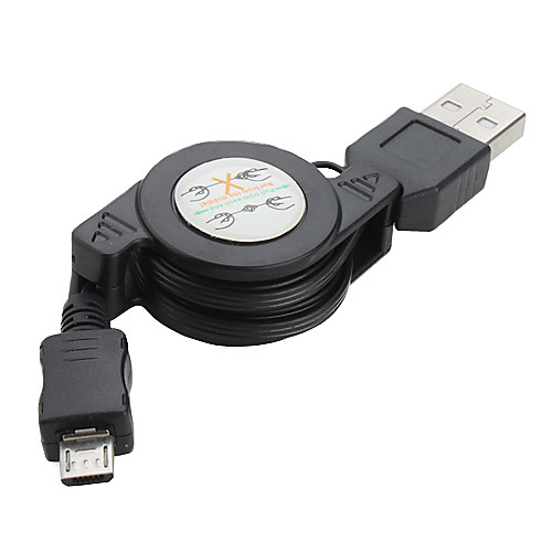 Компактный черный кабель USB - Micro USB, 60 см