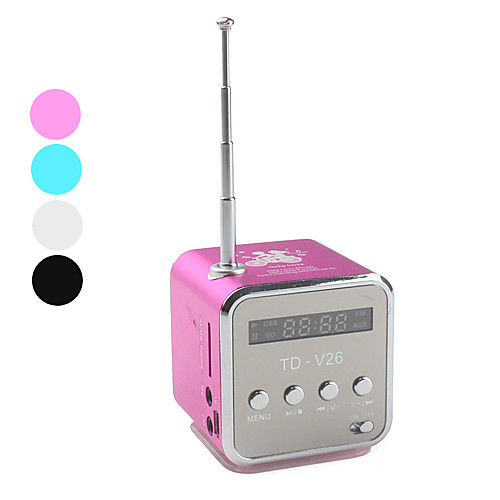 Мини цифровой FM-радио динамик (MicroSD Reader, USB, FM Radio, Разные Цвета)