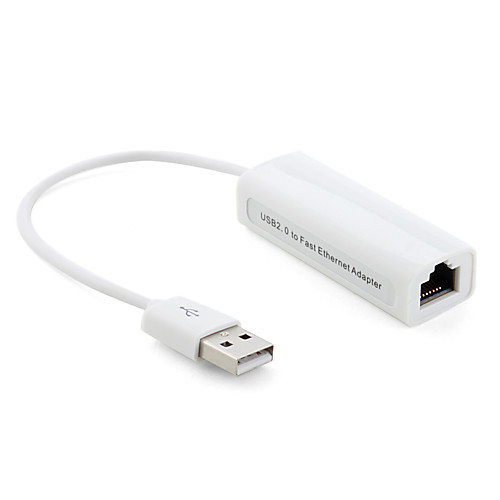 Высокая скорость USB2.0 Ethernet Adapter (белый) 0,2 м