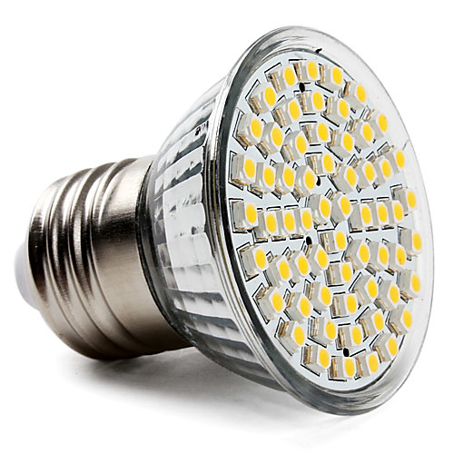 E27 3,5 Вт 60x3528 SMD 400LM 2800-3200K теплый белый свет привели пятно лампы (220-240V)