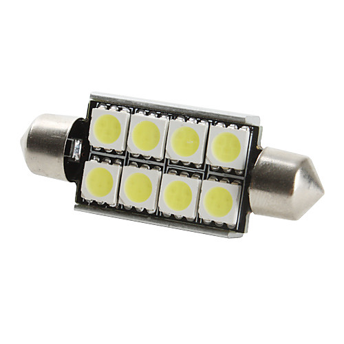 42мм 8x5050 SMD белый свет Светодиодные лампы для автомобиля шины CAN (DC 12V, 2-Pack)