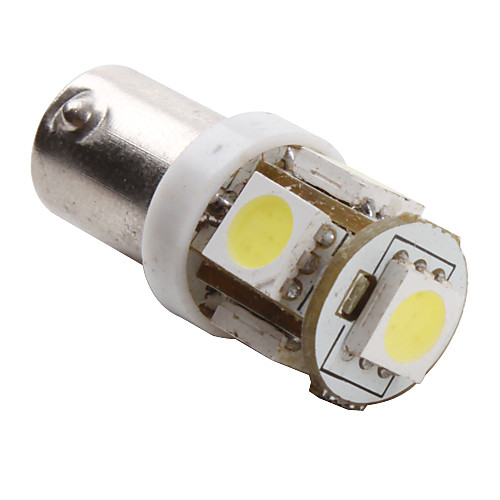 Светодиодные лампы для автомобилей, белый свет, BA9S 1W 5x5050 SMD, (DC 12V, 2-Pack)