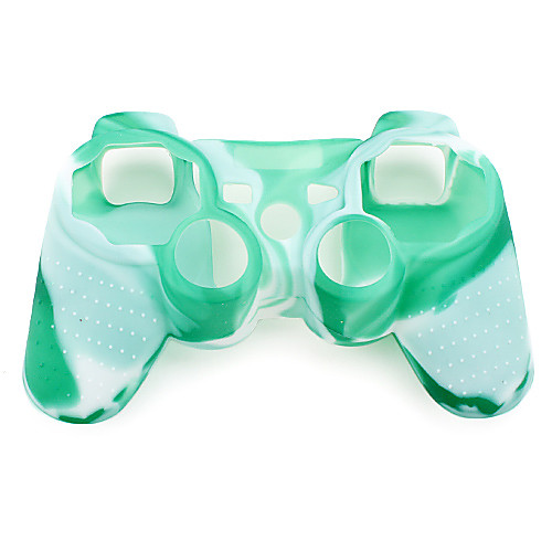 защитный камуфляж стиль силиконовый чехол для PS3 контроллер (зеленый и белый)
