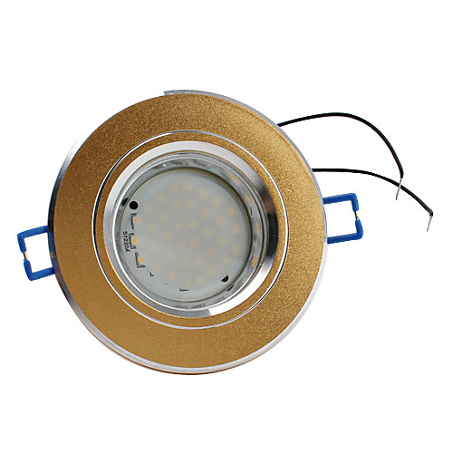 Встраиваемая LED лампа с золотистым контуром, белый теплый свет (220V, 2W 36x3528 SMD 240LM 2800-3500K)