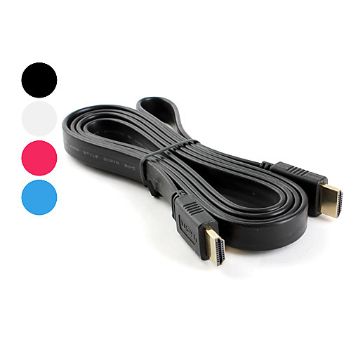 высокая скорость позолоченный HDMI v1.4 плоский кабель (1,5 м)