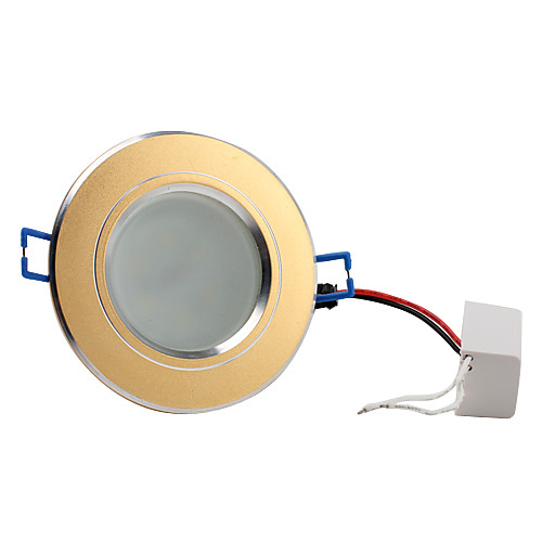 Точечная LED лампа с золотистой каймой и матовым стеклом, теплый белый свет, 3.5W 5730 SMD 6-LED 300LM