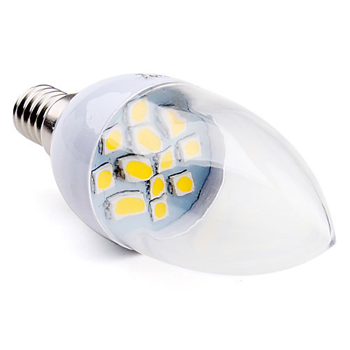 e14 SMD 5050 12led 70-100lm 2-2,5 Вт теплый белый 2800-3300K Свеча накаливания (220-240V)