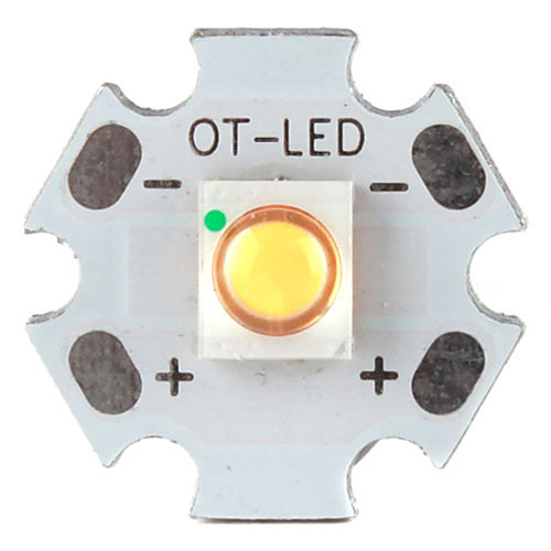 DIY 3W 210LM 2800-3200K теплый белый свет светодиодный излучатель с алюминиевым основанием (3.2-3.6В)