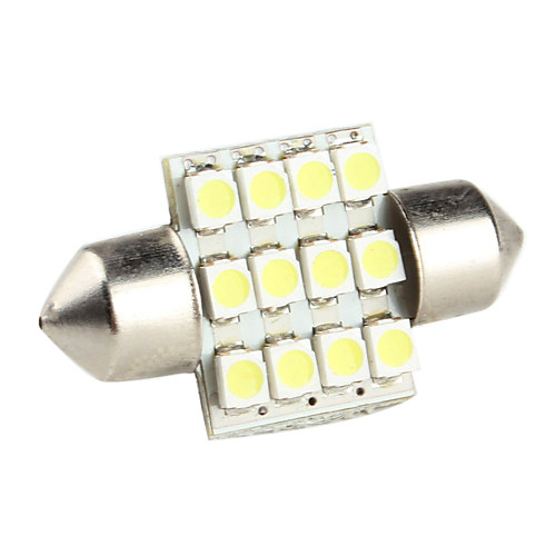 31мм 0.84w 1210 SMD 12-LED белые лампочки гирлянды света для автомобилей лампы (DC 12V)
