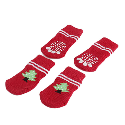 Рождественская елка противоскользящие носки для собак (S-L)
