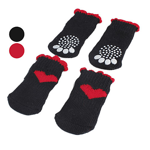 прекрасный образец сердце противоскользящие носки для собак (SL, разные цвета)