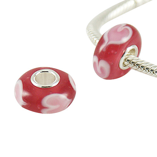S925 Murano Lampwork стеклянные бусины (красные)