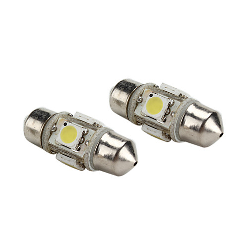 31mm 1W 4x5050 SMD белый свет гирлянда светодиодные лампы для чтения автомобилей / Trunk / номерного знака Лампы (2-Pack, DC 12V)