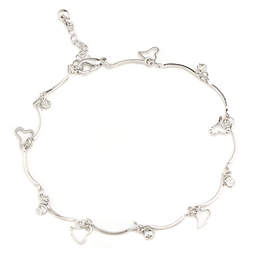 Heart Shape Циркон-Шипованная Anklet