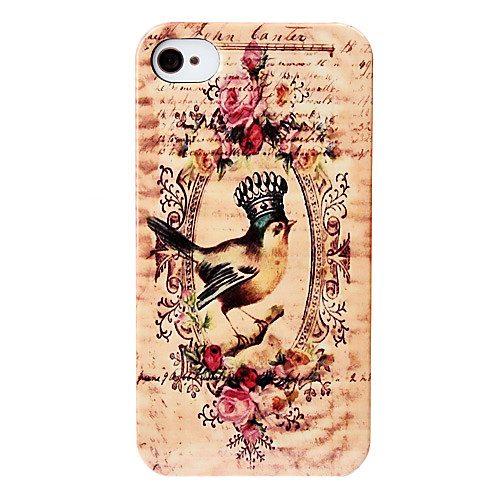 Корона Птица Pattern Жесткий чехол для iPhone 4 и 4S