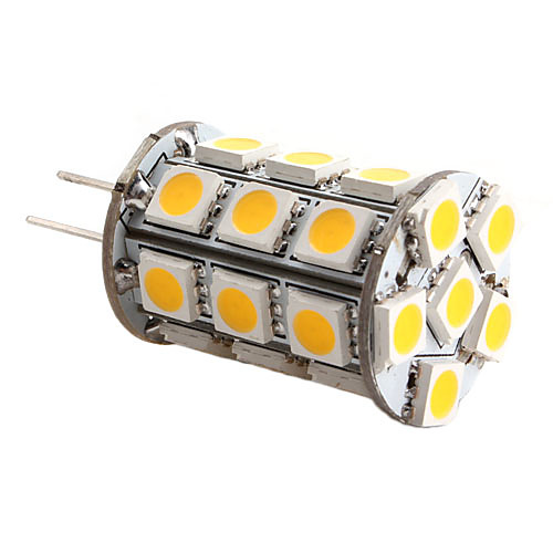 LED лампа типа Корн 12V, теплый белый свет, G4 5W 27x5050 SMD 400-450LM 3000-3500K