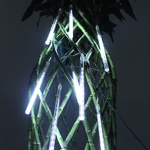 Гирлянда светильник длиной 20см с белыми LED лампами в форме метеоритного дождя, Рождественское украшение (8 лампочек в 1 гирлянде, 110-220V)