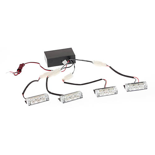 1W 3-LED White Light светодиодной вспышкой лампы для автомобилей (4-Pack)