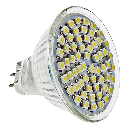 MR16 4W 60x3528 SMD 300-350lm 6000-6500K натуральный белый свет водить пятна лампы (220)