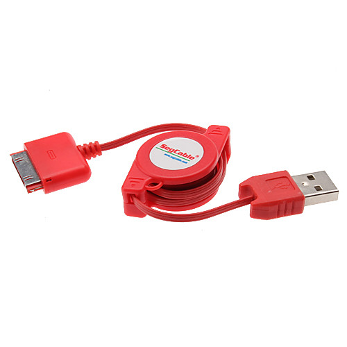 Выдвижной USB-кабель для зарядки для iPhone 4, 4S и другие (разных цветов)