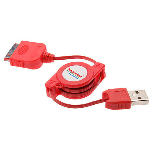 Выдвижной USB-кабель для зарядки для iPhone 4, 4S и другие (разных цветов)