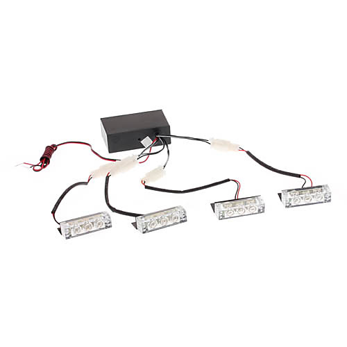 1W 3-LED желтый свет светодиодной вспышкой лампы для автомобилей (4-Pack)